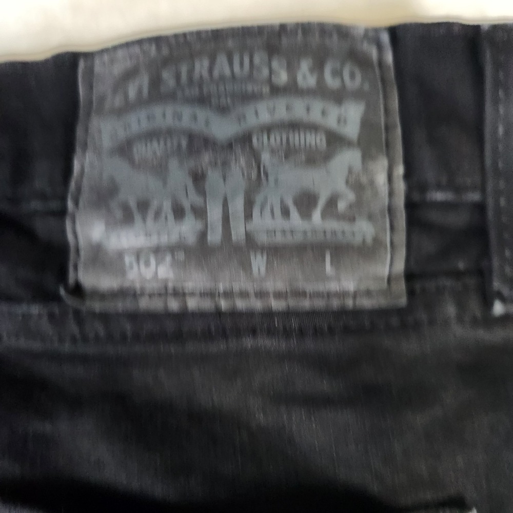 Levi's 502 Black Jeans Men's 46x29‎ Relaxed Taper Big & Tall - Picture 8 of 9